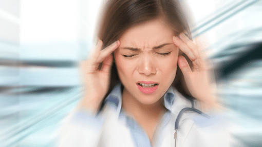 Woman suffering from tension headache