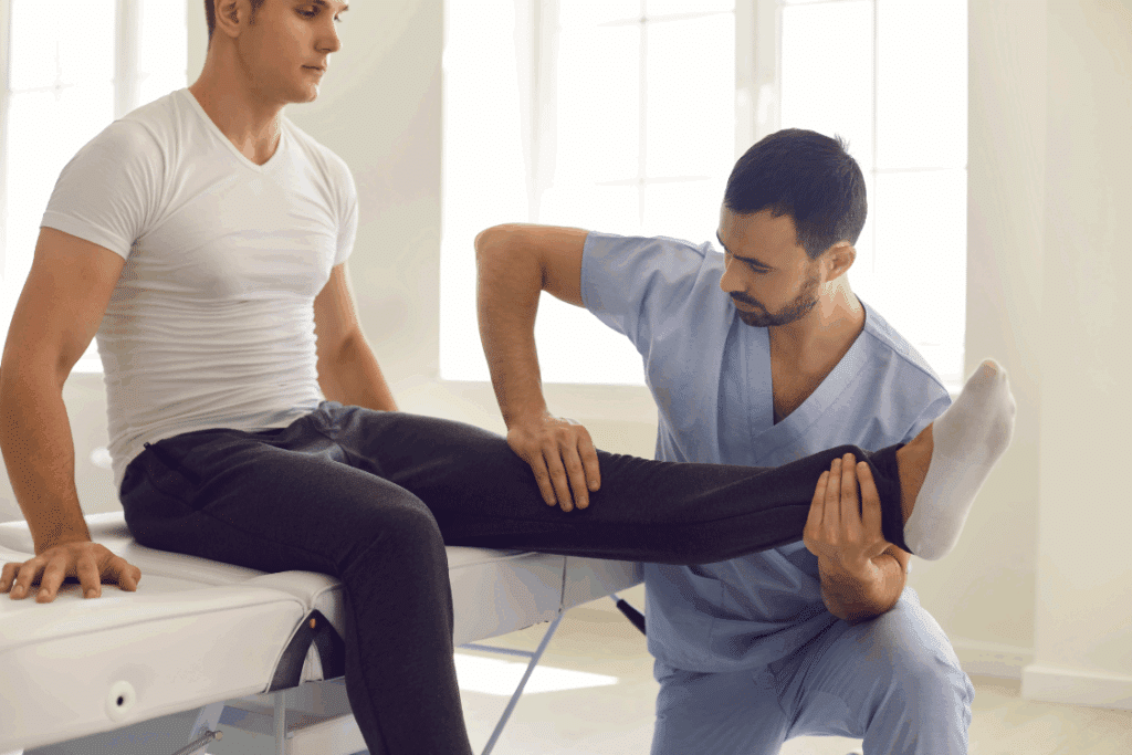 Chiropractor treating sports injury
